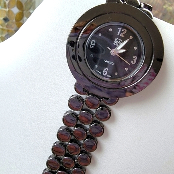 NEW York & Company Black Ring Chain with Matching Watch - Picture 1 of 3